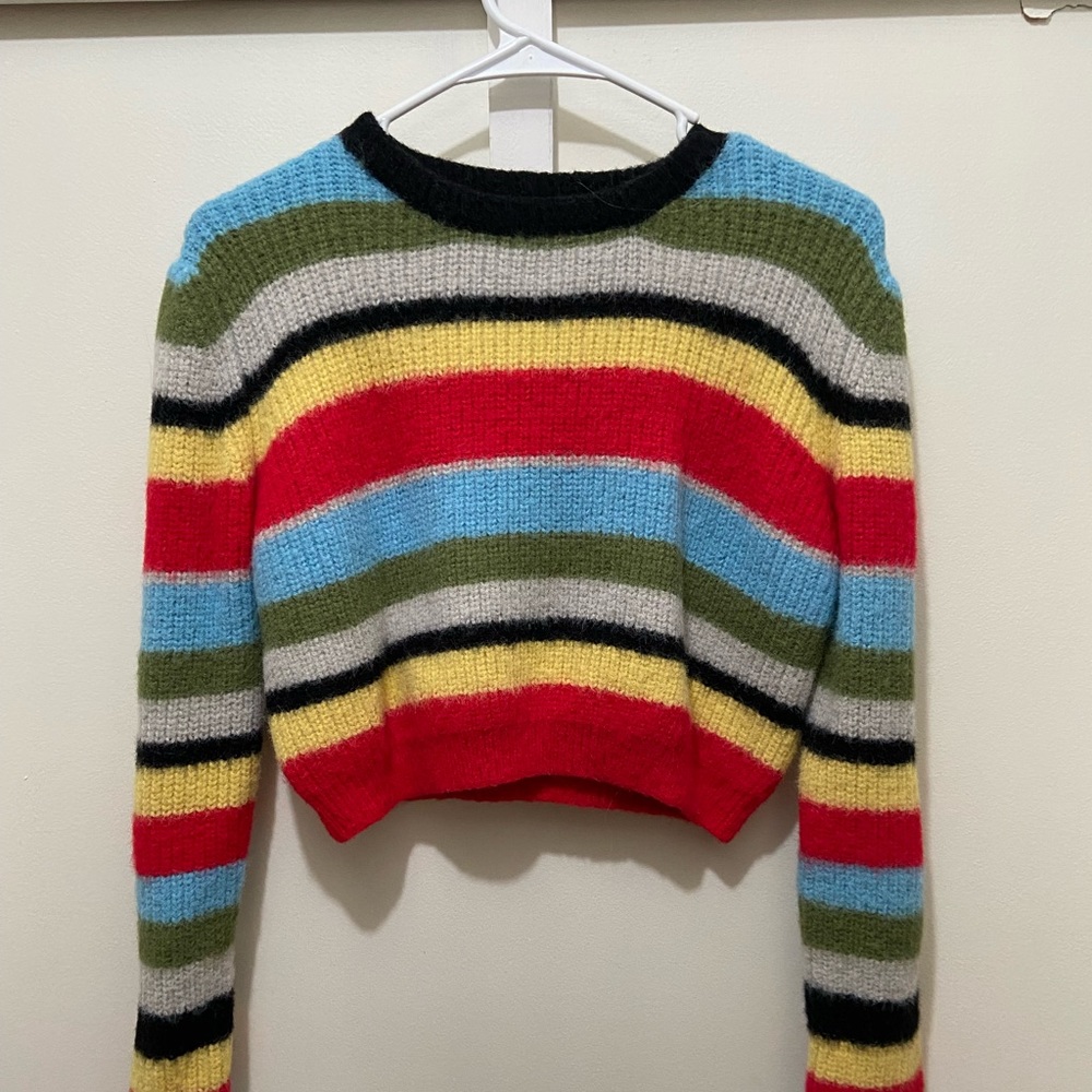Medium forever 21 cropped multicolor stripped sweater